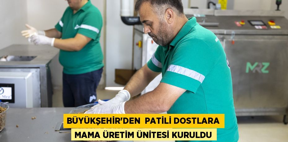 BÜYÜKŞEHİR’DEN  PATİLİ DOSTLARA MAMA ÜRETİM ÜNİTESİ KURULDU