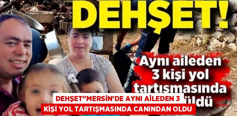 DEHŞET’’MERSİN’DE AYNI AİLEDEN 3 KİŞİ YOL TARTIŞMASINDA CANINDAN OLDU