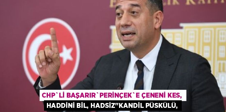 CHP`Lİ BAŞARIR`PERİNÇEK`E ÇENENİ KES, HADDİNİ BİL, HADSİZ"KANDİL PÜSKÜLÜ,