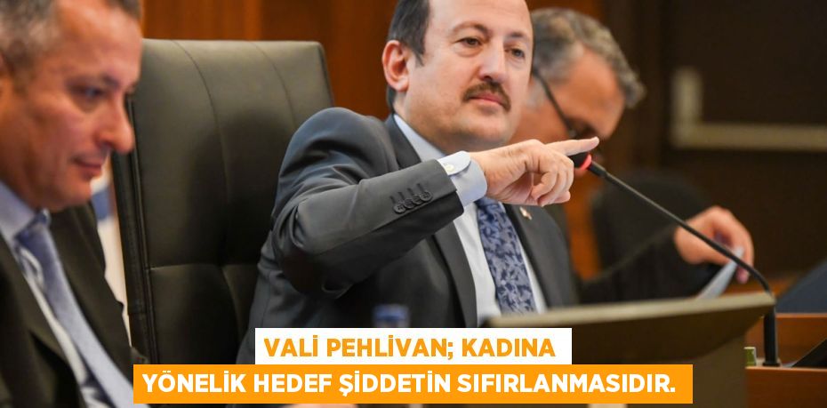 VALİ PEHLİVAN; KADINA YÖNELİK HEDEF ŞİDDETİN SIFIRLANMASIDIR.