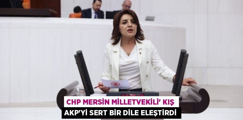 CHP MERSİN MİLLETVEKİLİ' KIŞ AKP’Yİ SERT BİR DİLE ELEŞTİRDİ